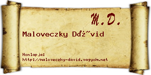 Maloveczky Dávid névjegykártya