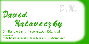 david maloveczky business card